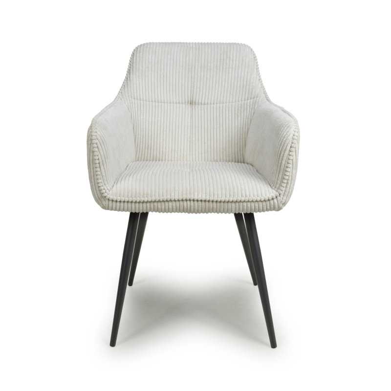 Hermleigh 47cm H Corduroy Upholstered Side Chair, White