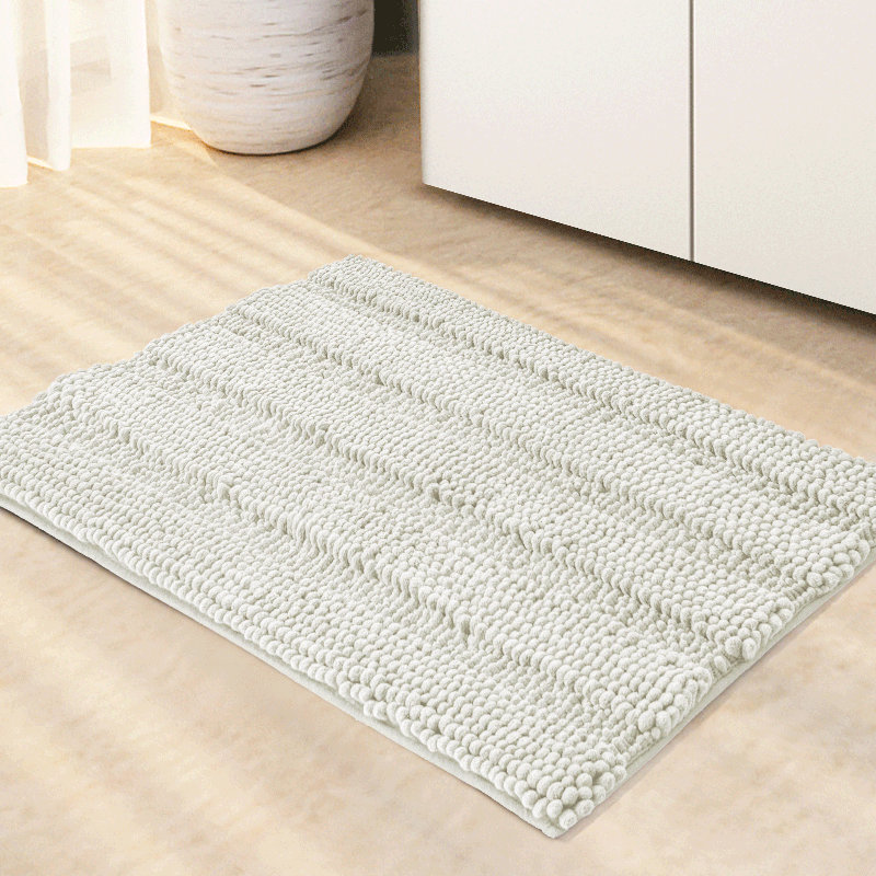 Ashmath Synthetic Non-Slip Bath Rug, 2cm H x 80cm W x 50cm D, Ivory