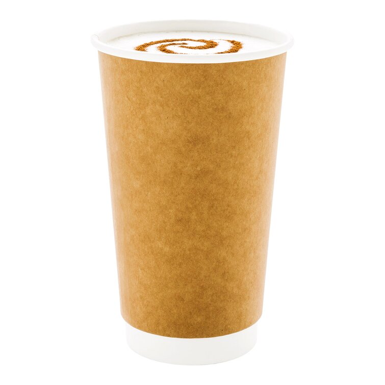 20 oz White Paper Coffee Cup - Double Wall - 250 count box