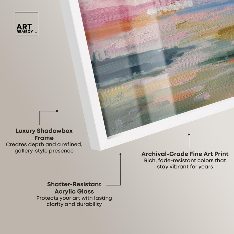 Evening Tones II Shadowbox Print Bedroom Wall Decor by Art Remedy, White Frame, 20 x 24, White Frame, 25"H x 21"W