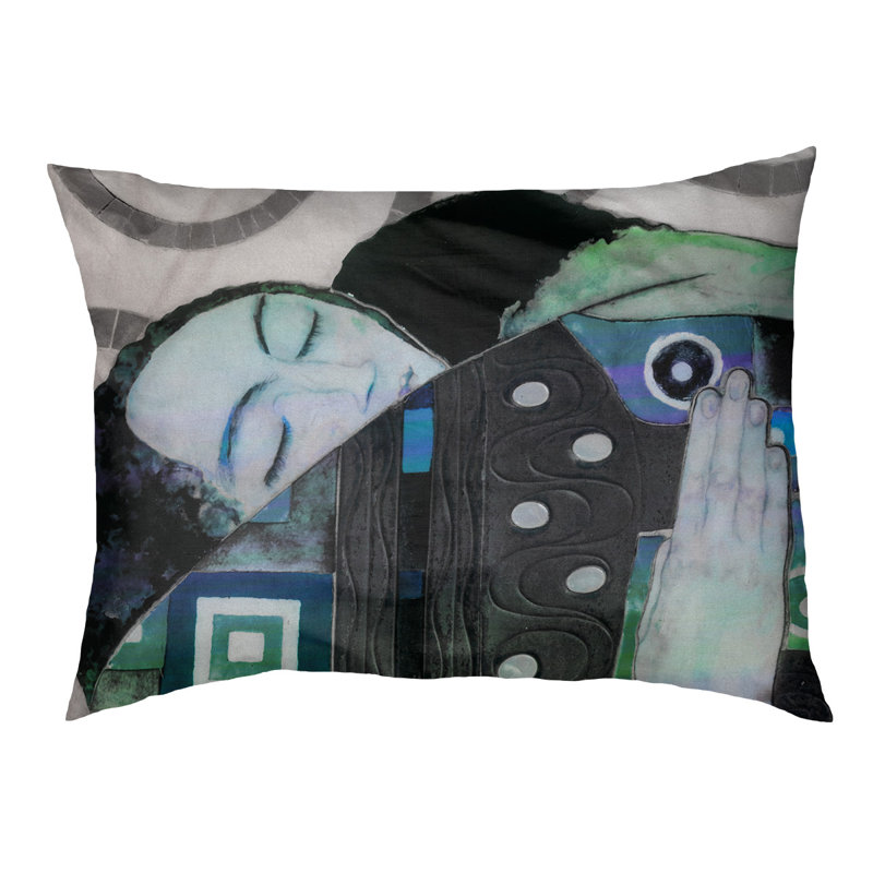 Coussin Carlile, Moyen (L 42,5 po x l 32,5 po), Bleu / bleu sarcelle