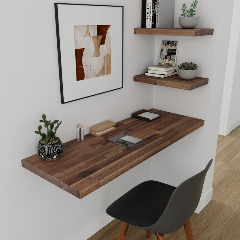 Planche de comptoir en bois massif de type « butcher block » - Quincaillerie non incluse, Acacia - Walnut - Finished