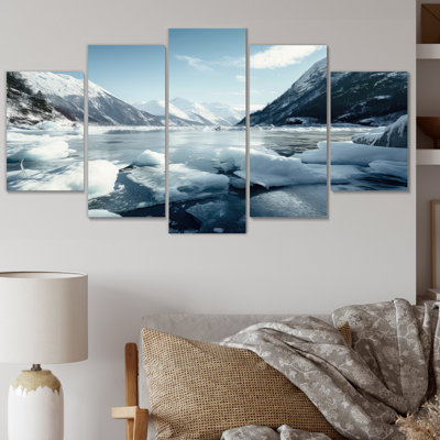 Icy Alaskan Wilderness V - Paysages, art mural, salon - 5 panneaux