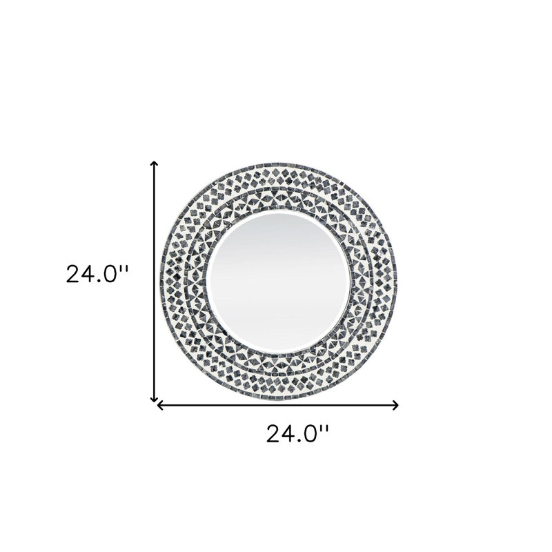 24" Round Framed Accent Mirror