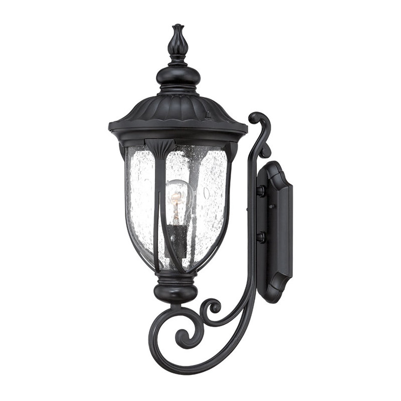 Lanterne murale d'extérieur à 1 ampoule Angie, Noir mat, H 22,5 po x l 9 po x p 11,5 po