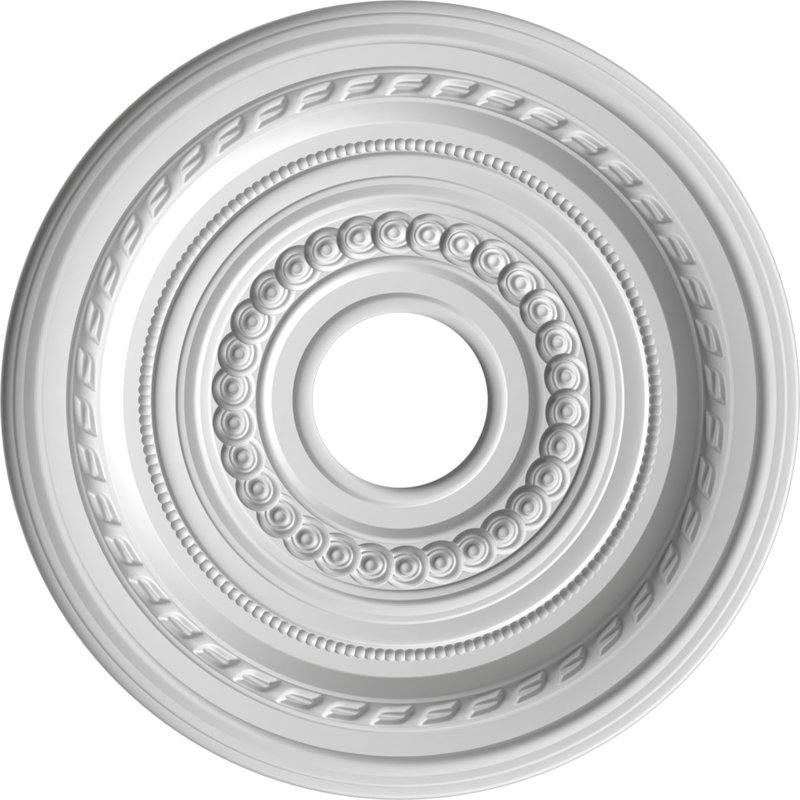 Médaillon Cole en PVC thermoformé pour plafond, H 16 po x l 16 po x P 1 po, Acier foncé vieilli