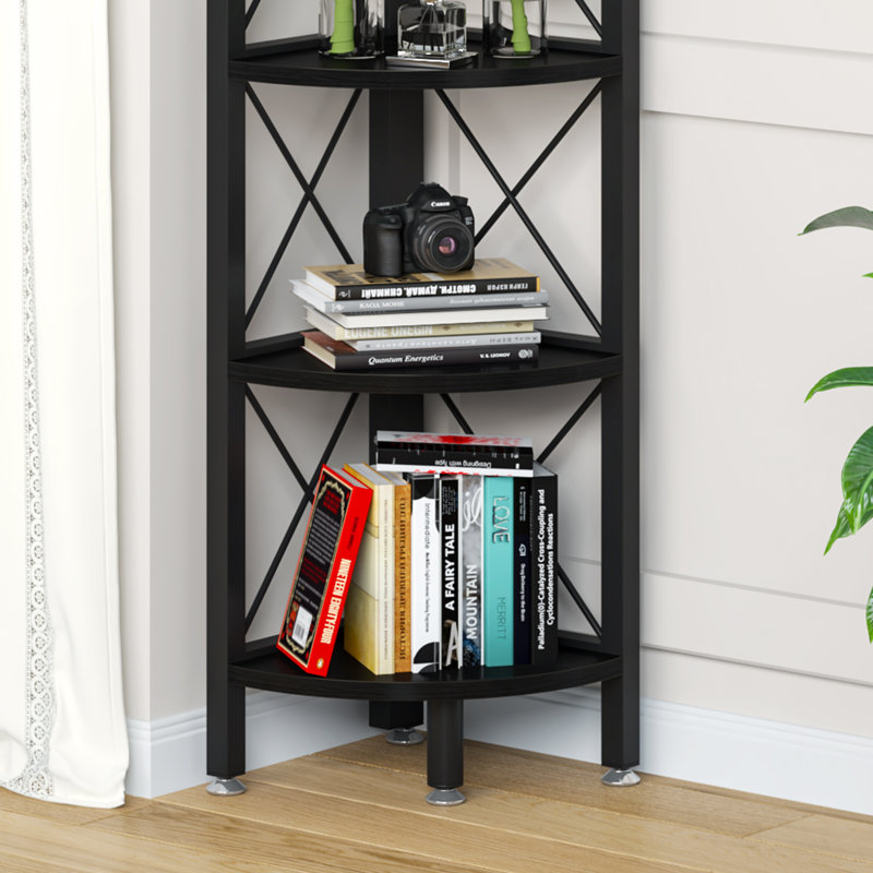 Bibliothèque de coin H 63 po x l 12,2 po Ruckersville, Noir