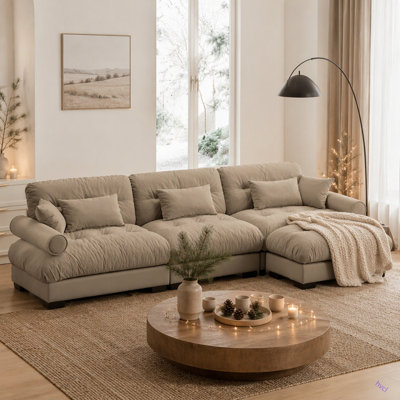 Canapé modulaire en velours surdimensionné Comfort
