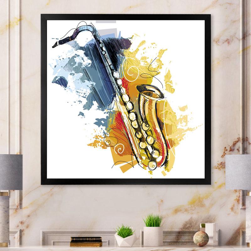 Marble Stone Mosaic - reproduction d'art sur toile industrielle, Cadre photo noir, H 16 po x l 16 po x P 1 po