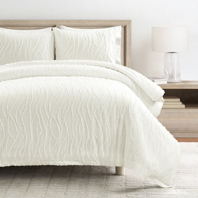Lush Decor Jacquard Wave Duvet Cover Set