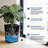 Self-Watering Tall Planters Set of 2 – 16" Large Plastic Flower Pots with Water Level Gauge, Drainage Holes & Built-in Handle, Straight Plastic Design, Black, 2-Pack
