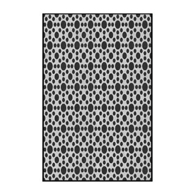 Tapis noir à pois