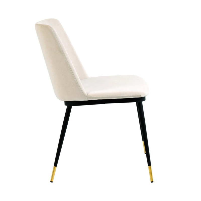 Chaise de salle à manger Barbara en velours crème - ensemble de 2