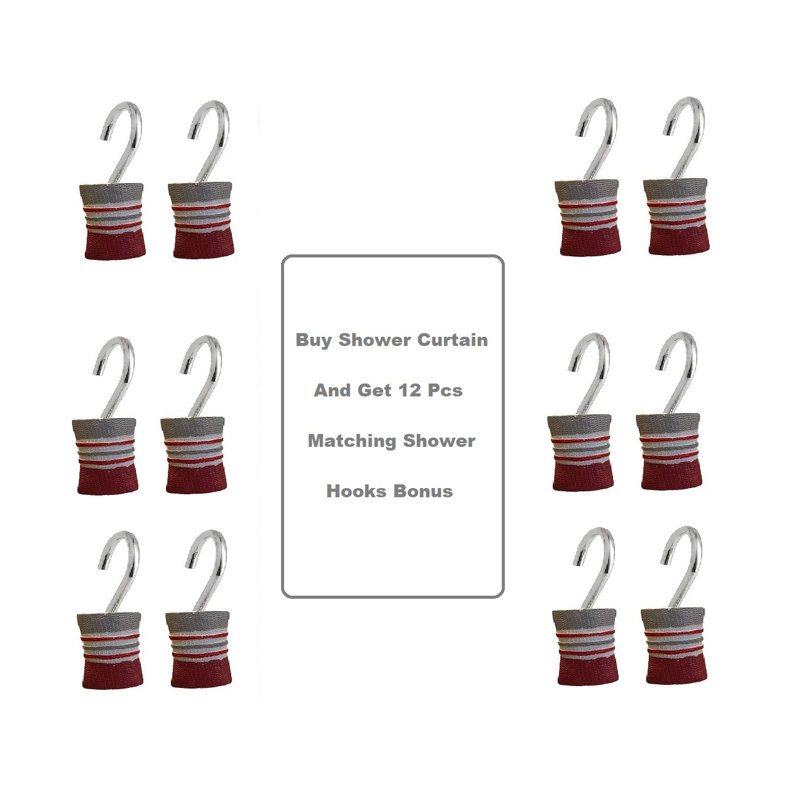 Rideau de douche Deverell, Gris et rouge