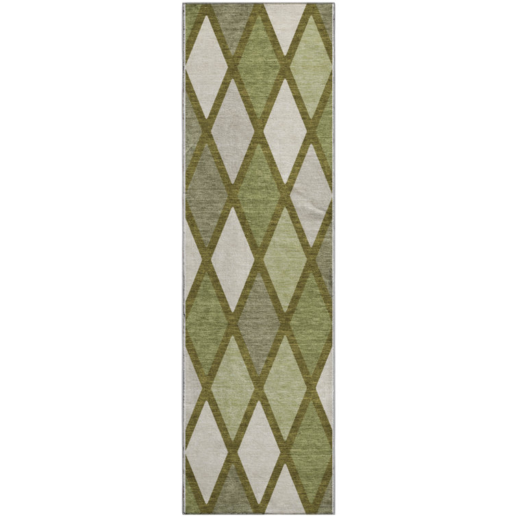 Premium Machine Washable Prisco Olive Rug