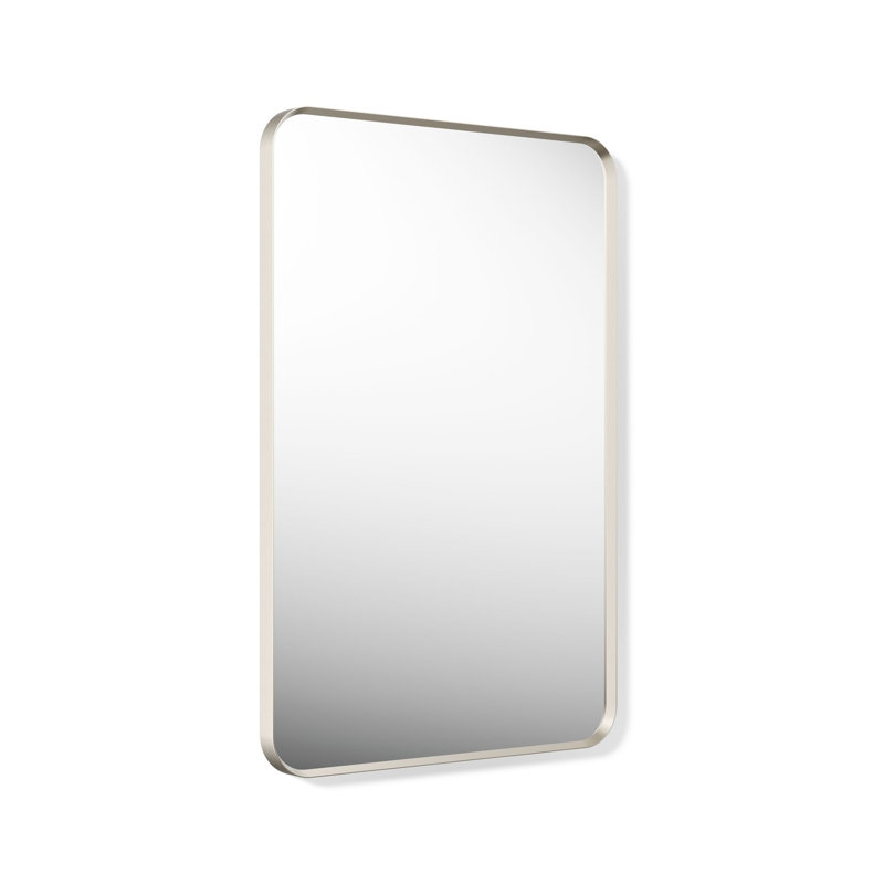 Miroir de salle de bain mural, Nickel brossé, 36 po x 24 po