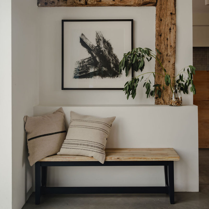 Doria Solid Wood Bench, H44.8 x W140 x D32cm, Navy Blue