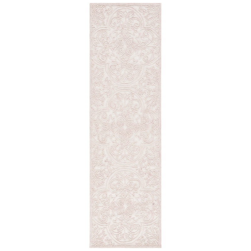 Abdihafid Trace 101 Area Rug In Ivory / Pink, Runner 2'3" x 10'