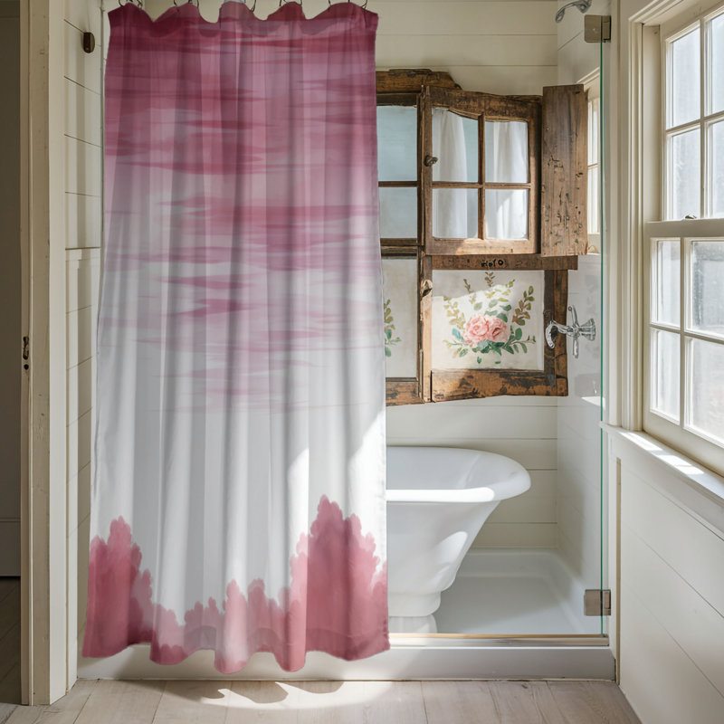 Rideau de douche Pink Dye, H 74 po x l 71 po