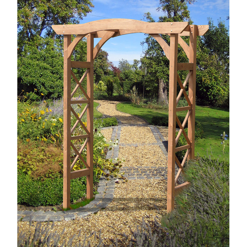Lachezar 60.43'' W x 20.87'' D Solid Wood Arbor in Natural