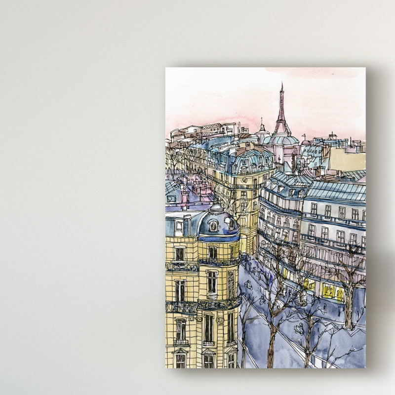 «City Scene IX» par Melissa Wang - reproduction sur toile, H 32 po x l 22 po x P 2 po