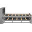 Lit simple avec rangement pour tête de lit et lit gigogne gris - Fabrication en bois massif pour une plateforme de chambre à coucher sereine de style moderne-242067218