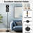  68.5" Standing Floor Lamp Seamless zebra skin black white abstract Dimmable Metal Pole Lamp with Linen Lampshade LED Bulb Included