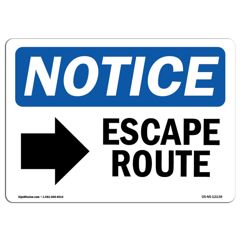 Signe de flèche Escape Routeright