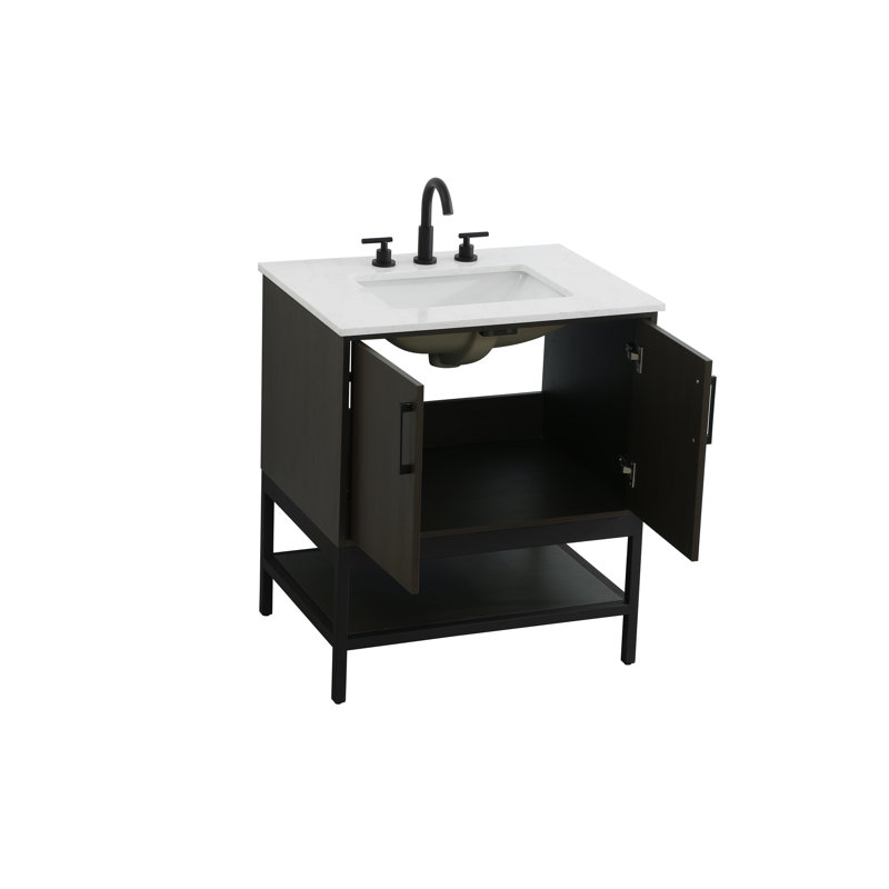 Meuble-lavabo simple 30 po, Brun moka
