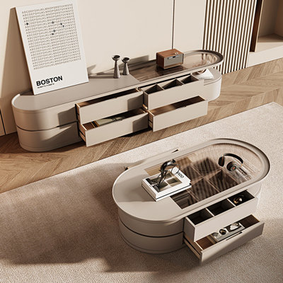 Modern Light Luxury Coffee Table TV Stand Set
