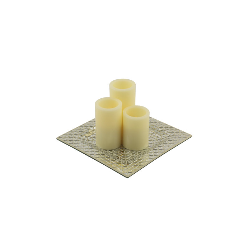 Plat de table 6" à carreaux en mosaïque pandora, Argent