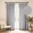 Linen Texture Tie Top Light Filtering Curtain Pair(2 Panels)-1799807160-1799807137