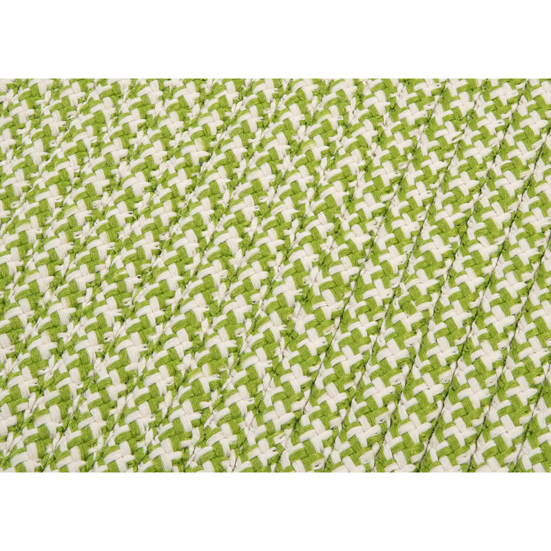 Ashvith Houndstooth Indoor/Outdoor Reversible Arae Rug - Lime Green, Square 6'