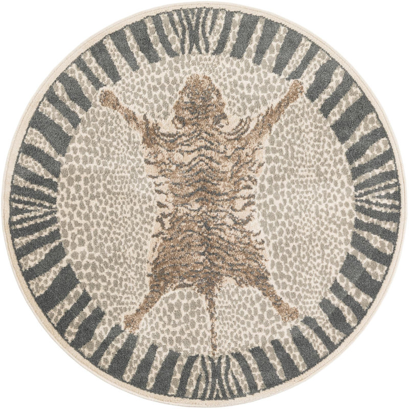  Tigres Wildlife Rug, Round 5'1"