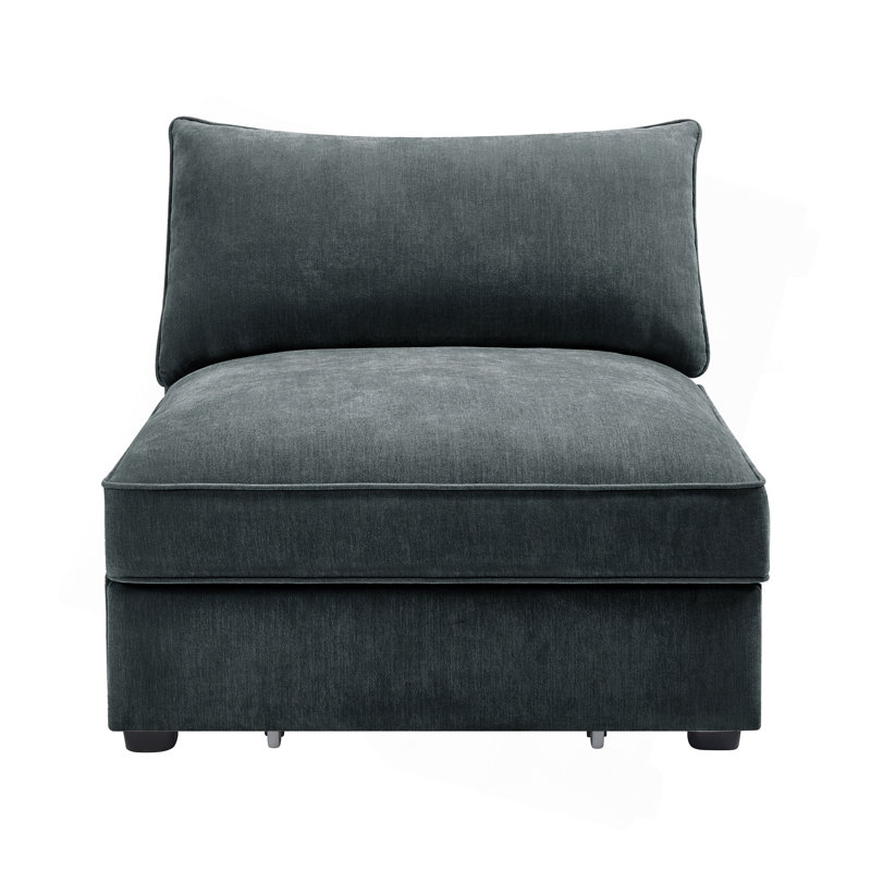 Canapé sans accoudoirs en velours gris, Gris