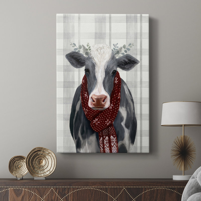 Yuletide Cow II - galerie sur mesure, H 27 po x l 18 po