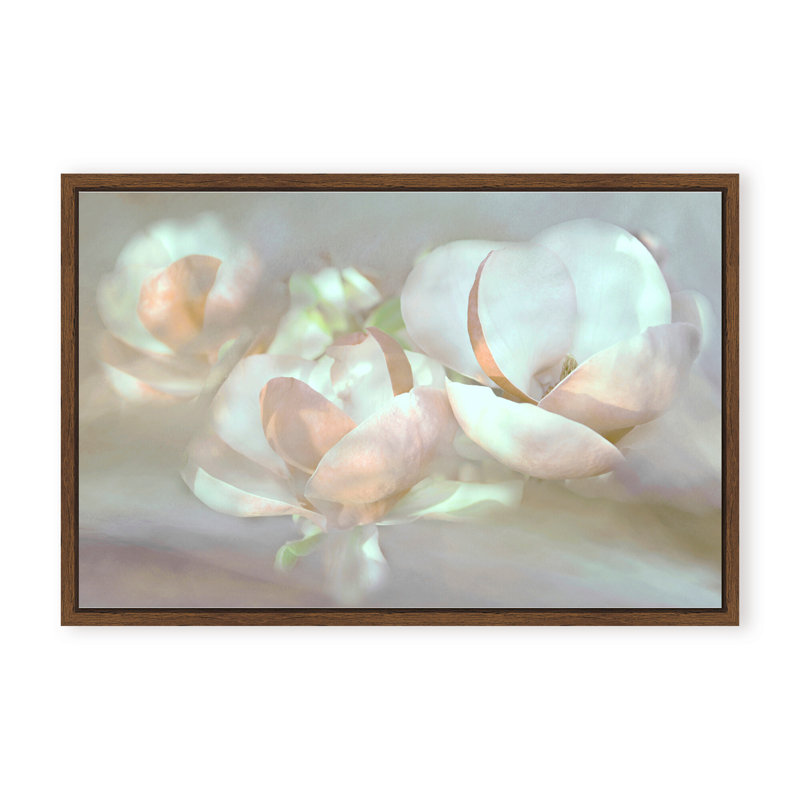 Nature Inspired Magnolia Dreams, 30" H x 40" W x 2.375" D, Framed Canvas, White