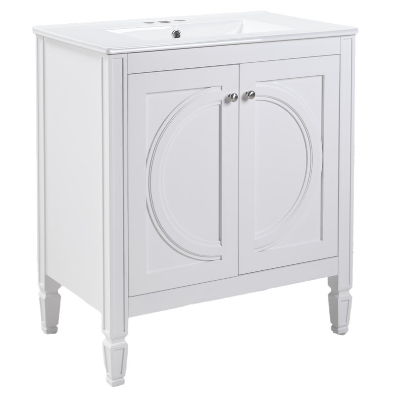 Meuble-lavabo blanc 30 po sans assemblage