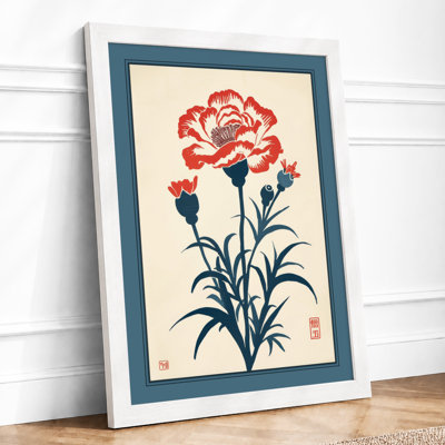 Carnation in Red Botanical - Framed Print