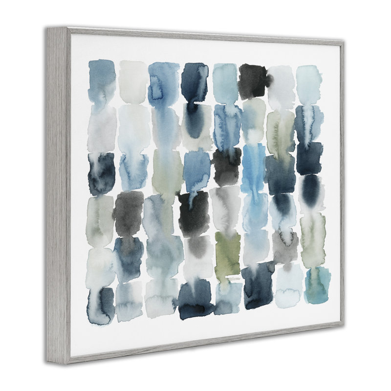 «Ocean Inspired Abstract Tiles», bleu, vert, aquarelle, ferme rustique surdimensionnée, estampe numérique, art texturé par Grace Popp