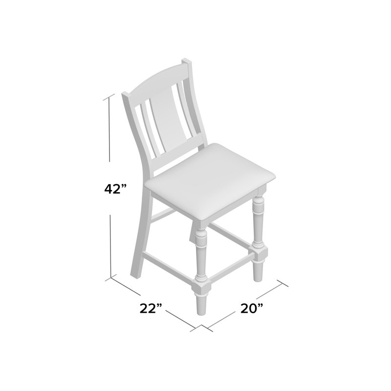 Jabree Upholstered Linen Blend Counter Stool with Solid Wood Frame, Espresso