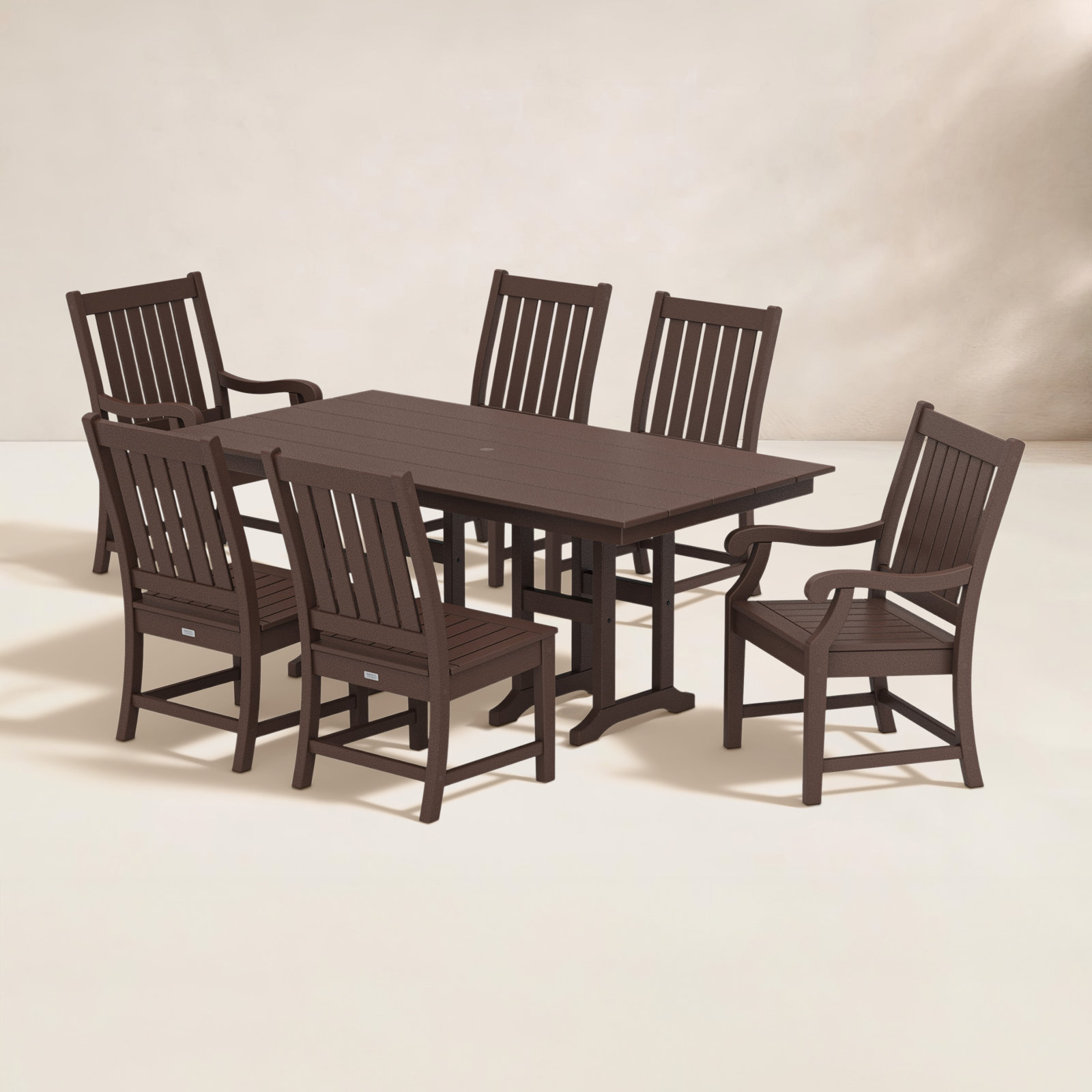 POLYWOOD® Verlyn 72" Patio Dining Set, Mahogany