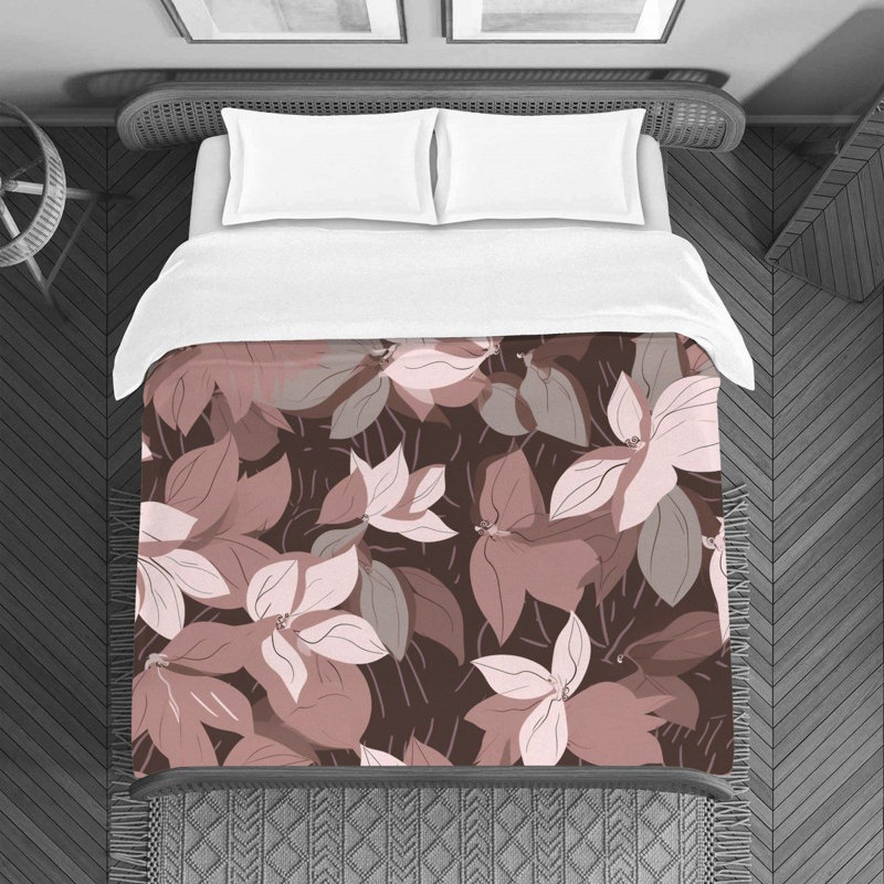 Polyester Floral Duvet Cover, Queen Duvet Cover