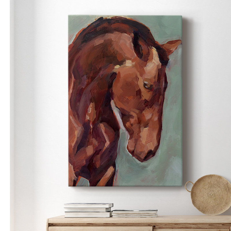 Toile tendue avec châssis Paint By Number Horse II - prêt à accrocher, H 18 po x l 12 po x P 1,5 po