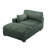 Bentura Oversized Upholstered Green Faux Rabbit Fur Flannel Chaise Lounge with Armrests & Throw Pillows-1161705495