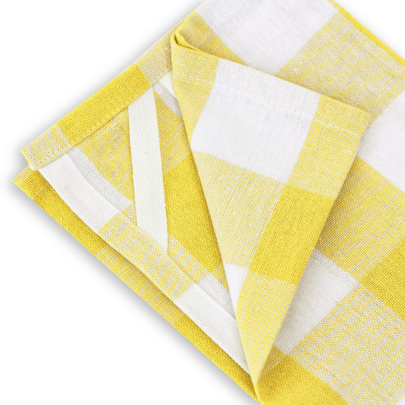 Torchon Country Check, Jaune