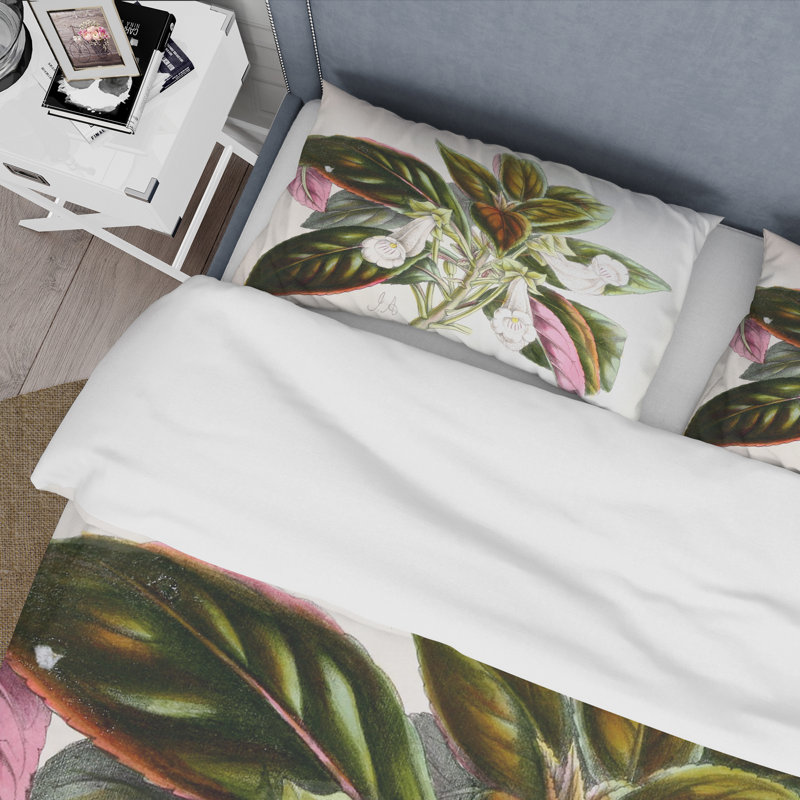 Ensemble de housse de couette Traditional V Vintage Flower - microfibre de polyester
