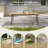 Outdoor Dining Table With Acacia Wood Tabletop & Metal Legs Umbrella Hole-1282317750