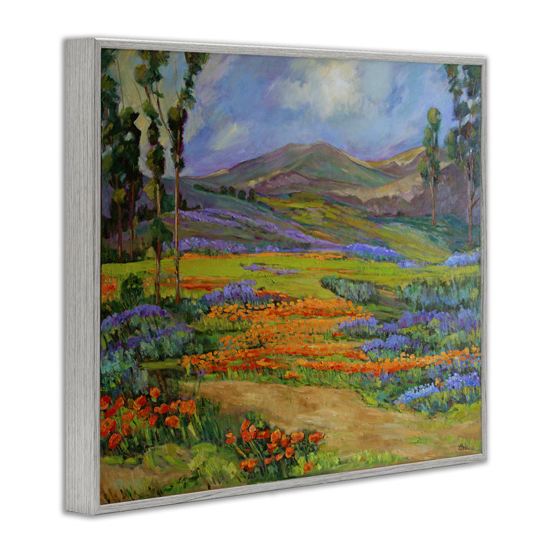 «Bountous Meadow Landscape», art de la giclée encadrée par Alexi Fine, Estampe numérique Farmhouse, H 24 po x l 30 po