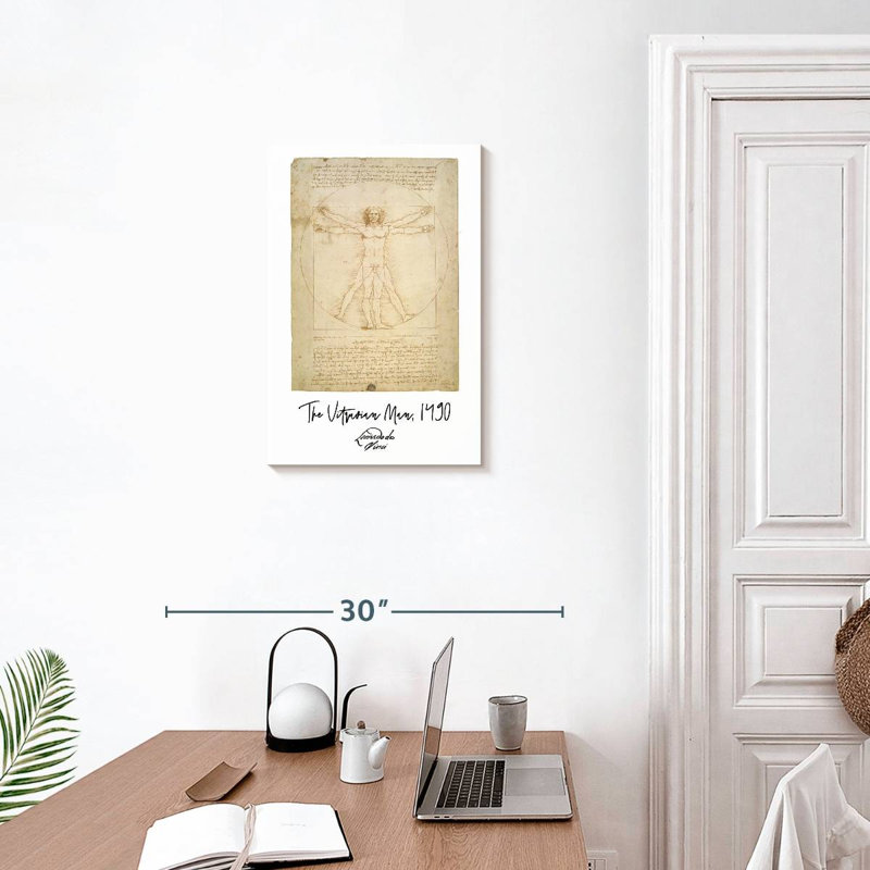 Affiche de Vitruvian Man Da Vince, H 24 po x l 16 po